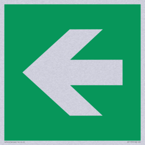 E913 Safe condition: Left arrow (90 deg supplimentary)